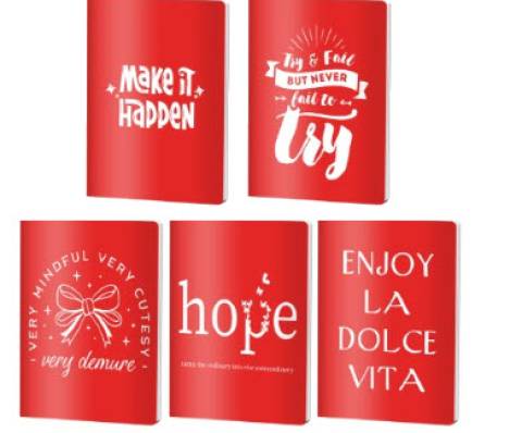 Caiet Dictando, A5, Pigna , coperta plastic, 48file, 70 gr, MIX ROSU