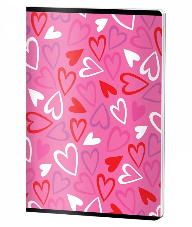 Caiet Capsat Matematica, A4, Pigna, coperta plastic, 60file, 70 gr, FETE HEARTS CG
