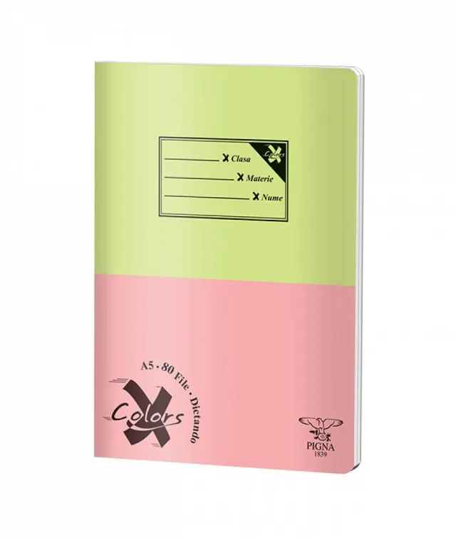 Caiet Dictando, A5, Pigna BASIC, 80file, 60 gr, MIX DESIGN – imaginea 2