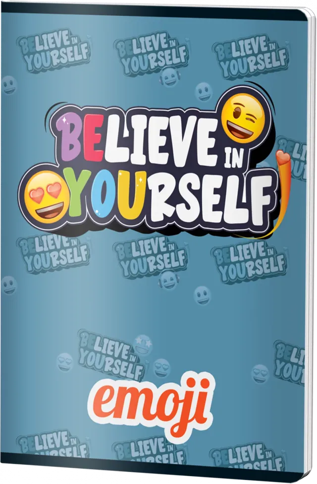 Caiet Matematica, A5, EMOJI CLASIC, 48file, 70gr BELIEVE YOURSELF